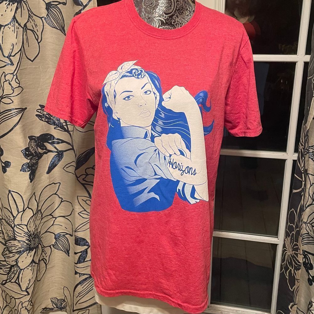 Bible spiritual Rosie the riveter Heather red‎ short sleeve t-shirt Medium